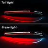 Close-up view of a red tail light and brake light assembly for a Honda Accord vehicle.