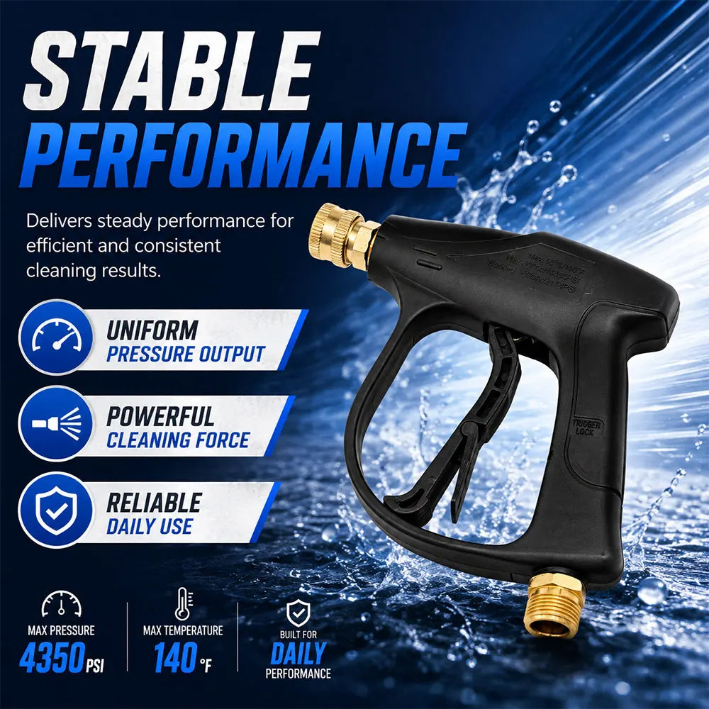 Black high-pressure manual car washing water gun delivering stable performance for cleaning.