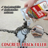 A hand applies a tube of caulking glue to fill a crack in concrete, demonstrating its extensibility and resistance.