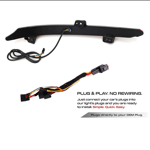 LED bumper reflector lights for Honda Accord showing the light bar and plug-and-play wiring harness.