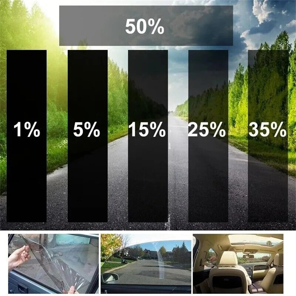 Nahaufnahme einer Autoscheibe, die die Anwendung oder Textur einer Hochleistungs-Fensterfolie zeigt.