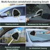 Extendable windshield cleaning brush used for cleaning windows and removing oil film.