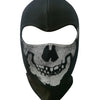 Mascarilla balaclava negra de cara completa con diseño de calavera blanca