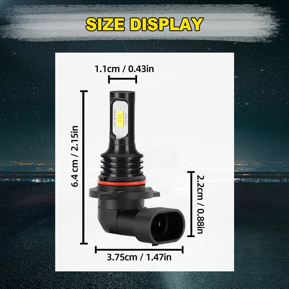 Size display of an HID Xenon bulb, showing its dimensions and shape.