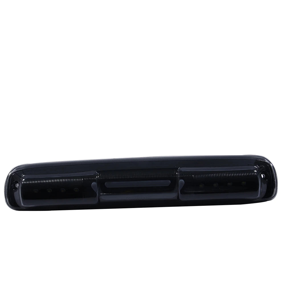 Black high-mount third brake light for Chevy Silverado or GMC Sierra truck.