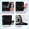 Installation guide showing steps for mounting durable mud flaps on a vehicle.