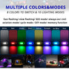 أضواء قدم متعددة الألوان وأنماط الوميض اللاسلكية RGB في سياقات مختلفة للمركبات والطائرات.