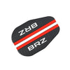 Black carbon fiber universal car rain eyebrow for rearview mirror with red and white stripes
