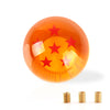 Manija de palanca brillante naranja con estrellas rojas e inserciones hexagonales de color latón.