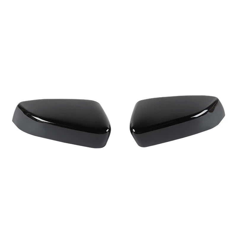 A pair of black ABS protection shell rearview mirror covers for a Ford Mustang, designed for 2009-2013 models.