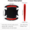Black and red carbon fiber stickers designed to protect car door handles.