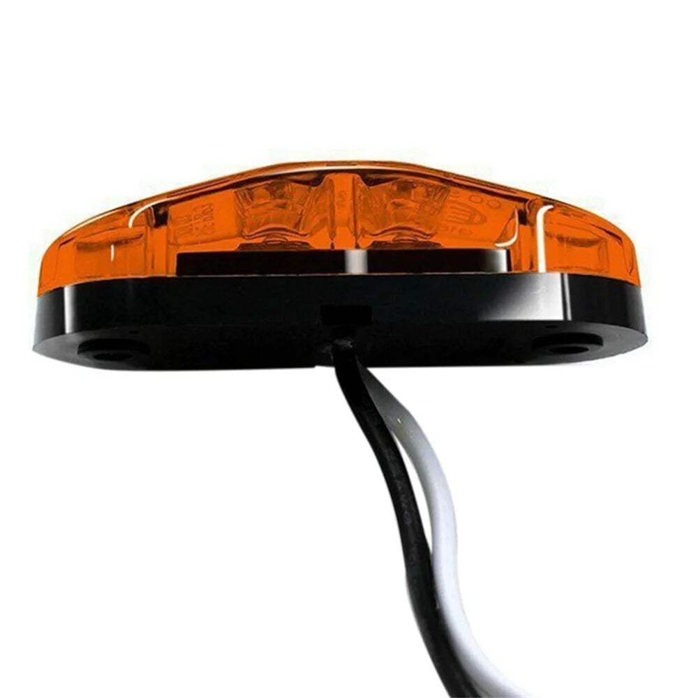 An orange universal LED warning light fixture designed for trucks and trailers.