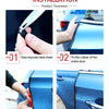 Installation steps showing how to fit a rubber trim piece onto a car door edge.