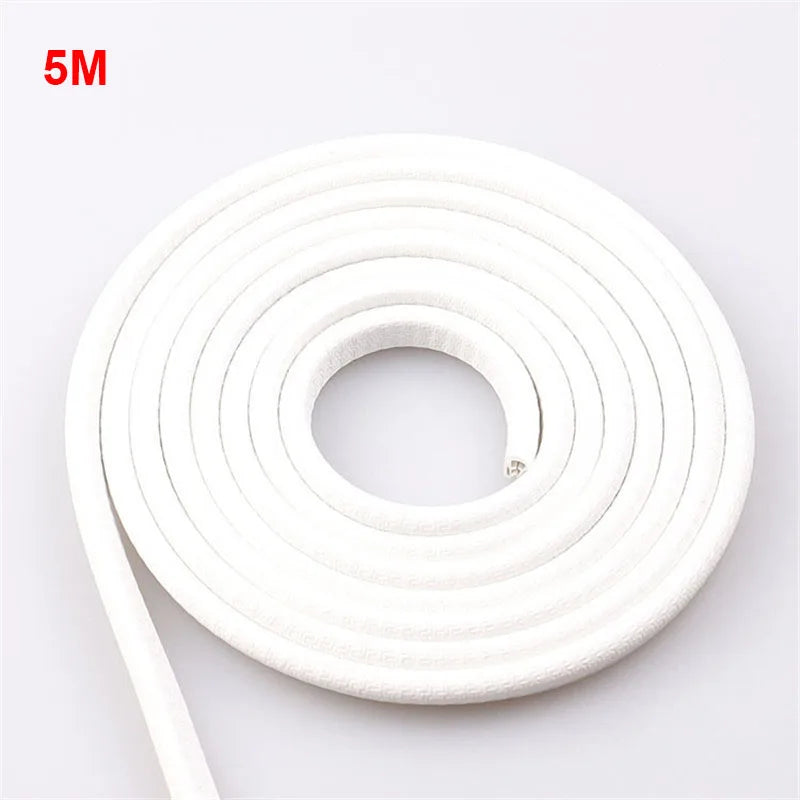 Roll of white car door edge protector trim with a 5-meter length