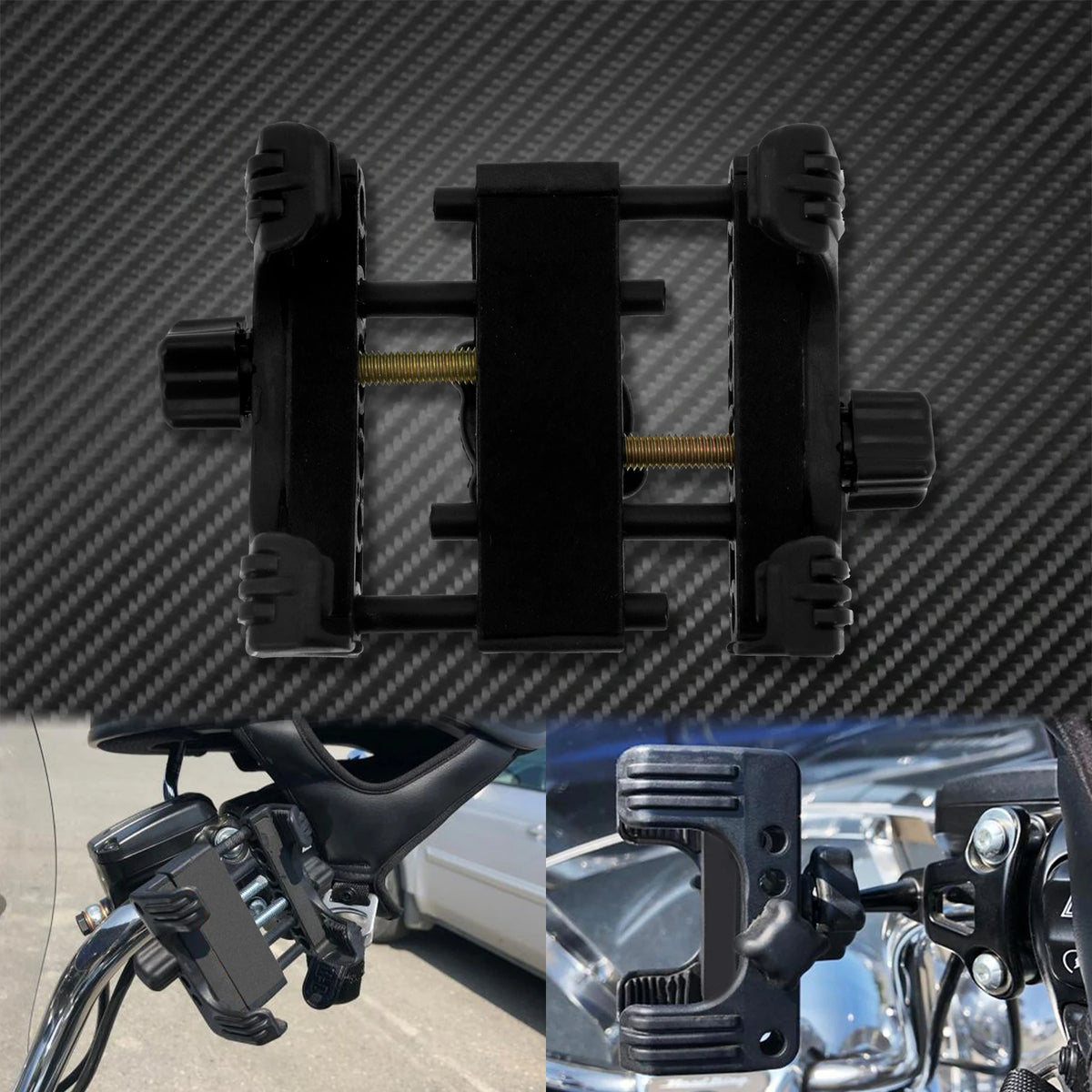 Support universel téléphone moto noire pour Harley-Davidson touring