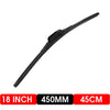 Black heavy-duty rubber windshield wiper blade with 18 inch and 45 cm measurements
