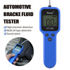 Testeur de liquide de frein automobile bleu avec affichage numérique 0,0% et alarme sonore.