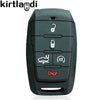A black silicone key fob cover for a Dodge Ram 1500/2500/TRX vehicle.
