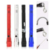 A set of three 360° flexible magnetic LED flashlights in red, silver, and blue.