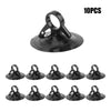 A set of ten heavy-duty suction cups for gripping smooth surfaces.