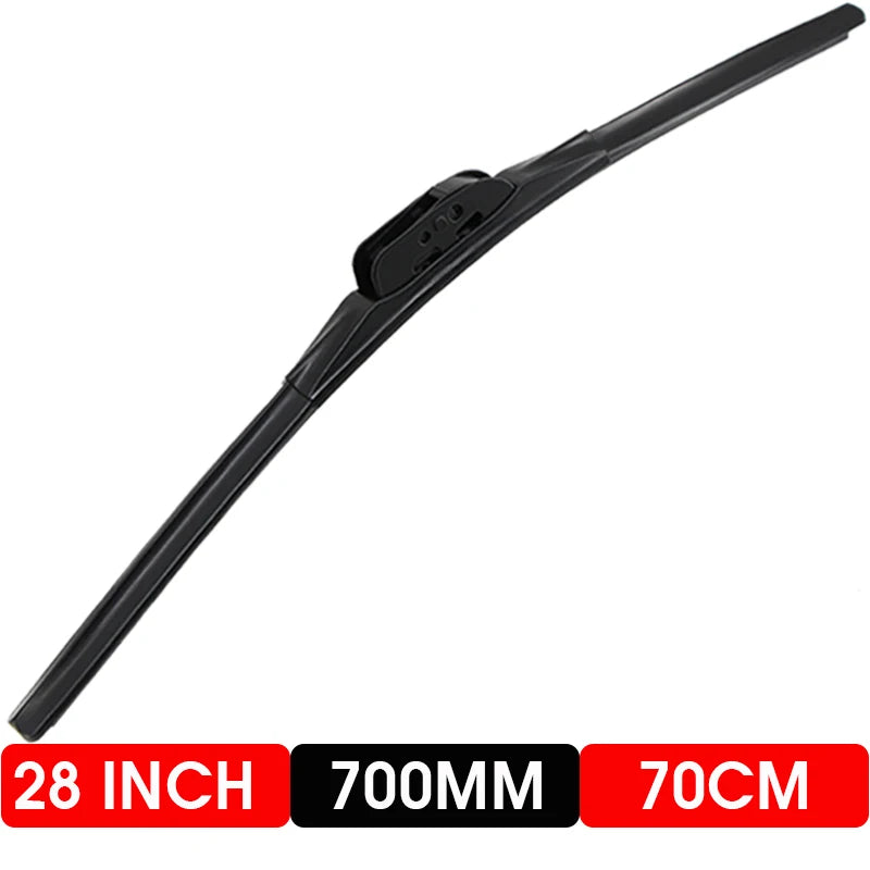 Black heavy-duty rubber windshield wiper blade with 28 inch length.