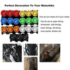 A set of various colored motorcycle fairing bolts and lights for decoration and repair.