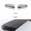 Set of red and chrome ABS protection shells for Ford Mustang rearview mirrors.