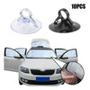 Ten heavy-duty suction cups for automotive use, including a circular and a disc shape.