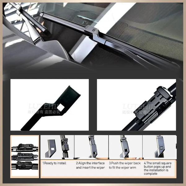Installation guide showing the replacement wiper blade for a VW Tiguan car.