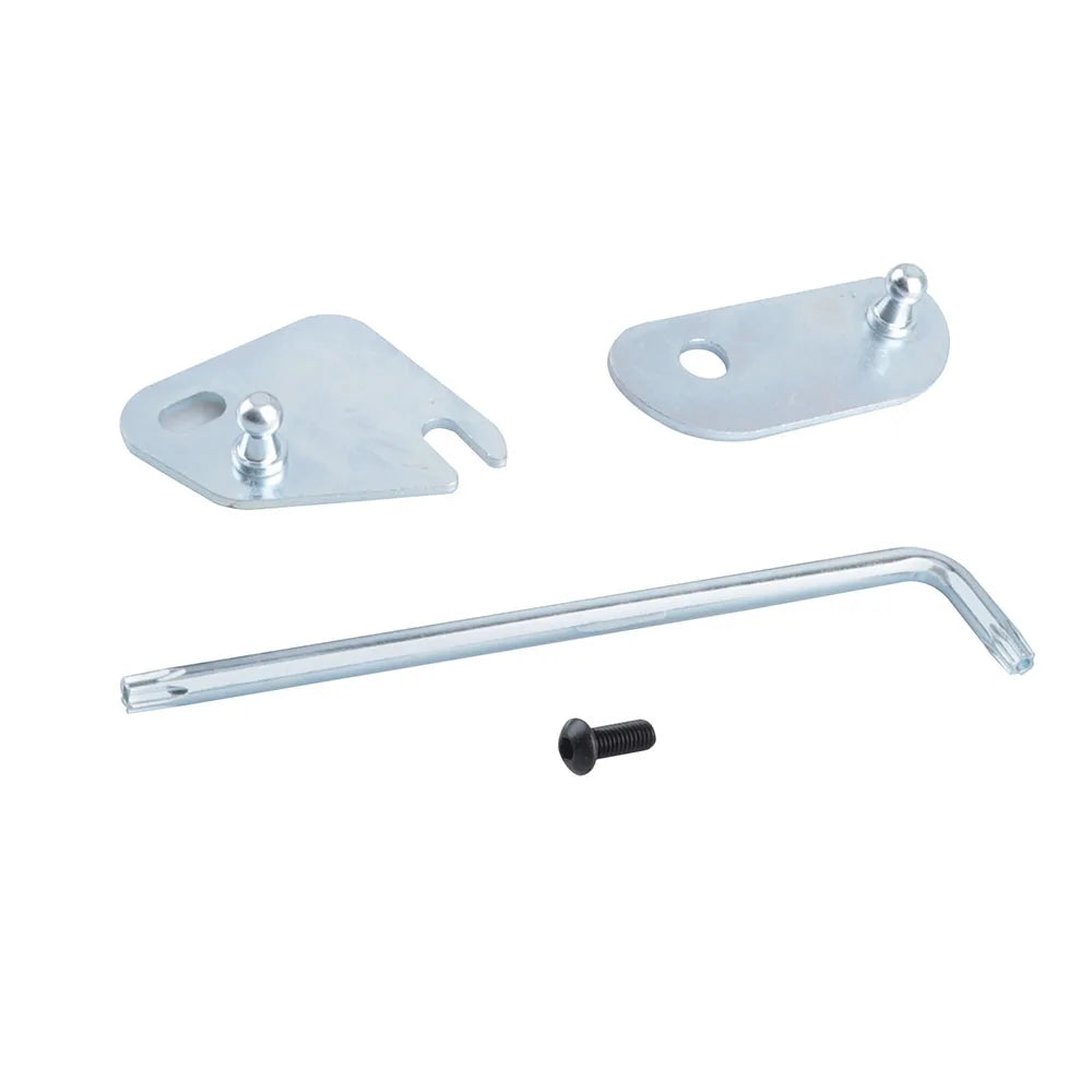 Hydraulic tailgate shock struts for Ford F-150 including mounting plates and a rod.