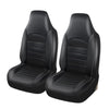 Black faux leather car seat cover set for front and split bench seats