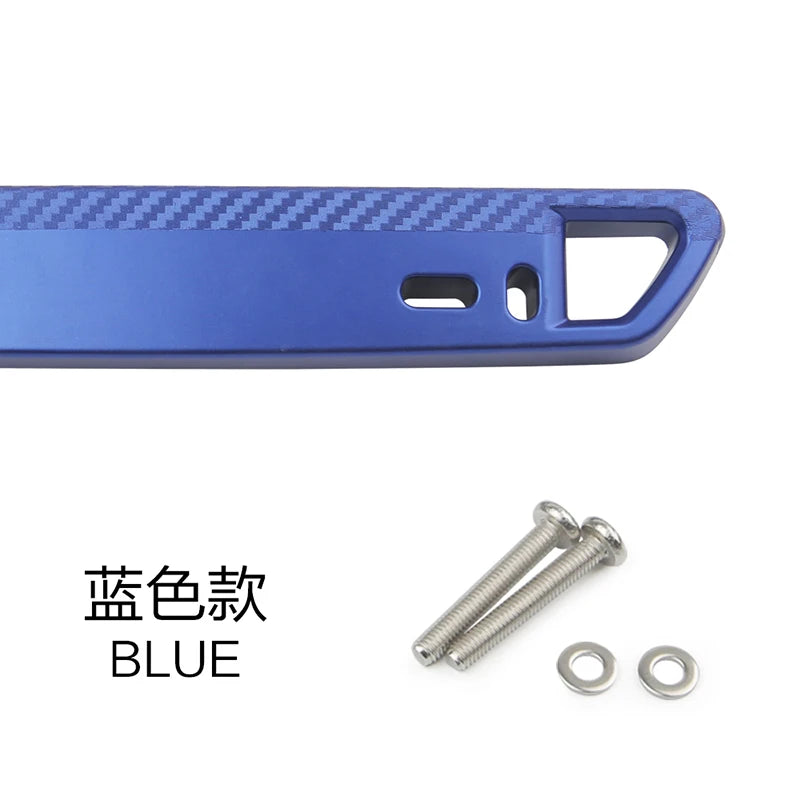Blue carbon fiber adjustable universal car license plate holder with mounting screws