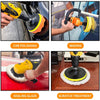 A collection of tools used for car polishing, waxing, sealing glaze, and scratch treatment.