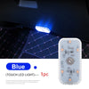 Blue touch LED light illuminating the interior of a car