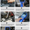 Guide showing the use of a digital engine and brake fluid tester for checking turbine oil detection.