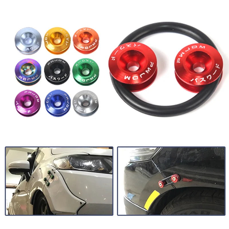 Ensemble de fixations rapides universelles pour pare-chocs et couvercles automobiles, avec différents composants colorés et d
