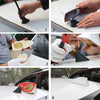 Six images showing the installation and use of a universal car shark fin antenna cover on a vehicle.