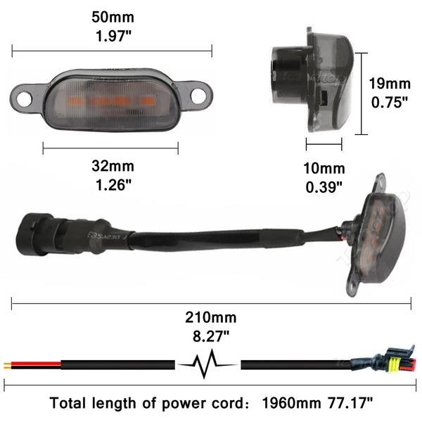 LED light kit featuring a rectangular light and a long power cord for vehicle use.
