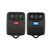 A pair of black universal remote car keys with buttons for lock, unlock, and start/stop functions.