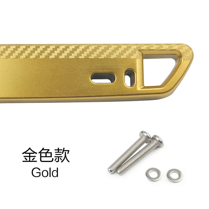 Gold adjustable universal car license plate holder with mounting screws and washers