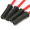 A set of red and black spark plug wires for Chevy and GMC V8 engines.