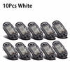 Ten white universal LED warning lights for trucks and trailers shown in a row.
