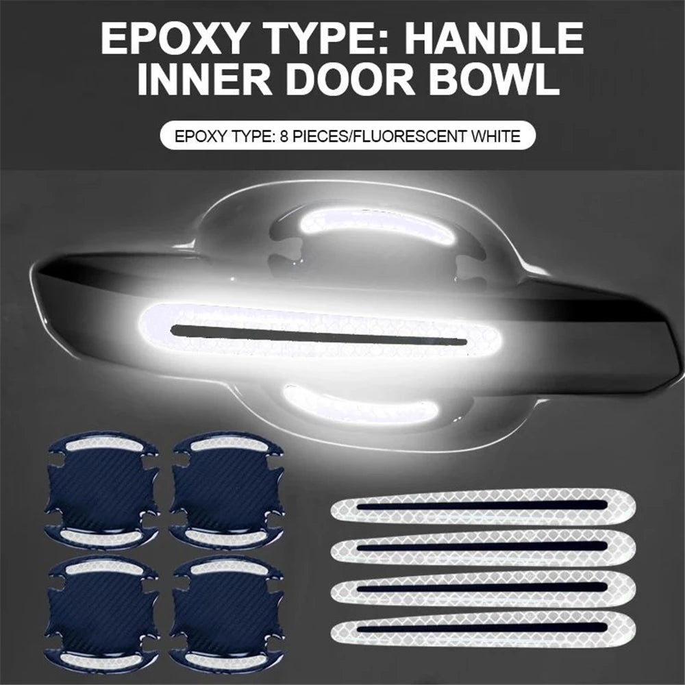 Glossy white epoxy type handle inner door bowl stickers and protective film for car doors