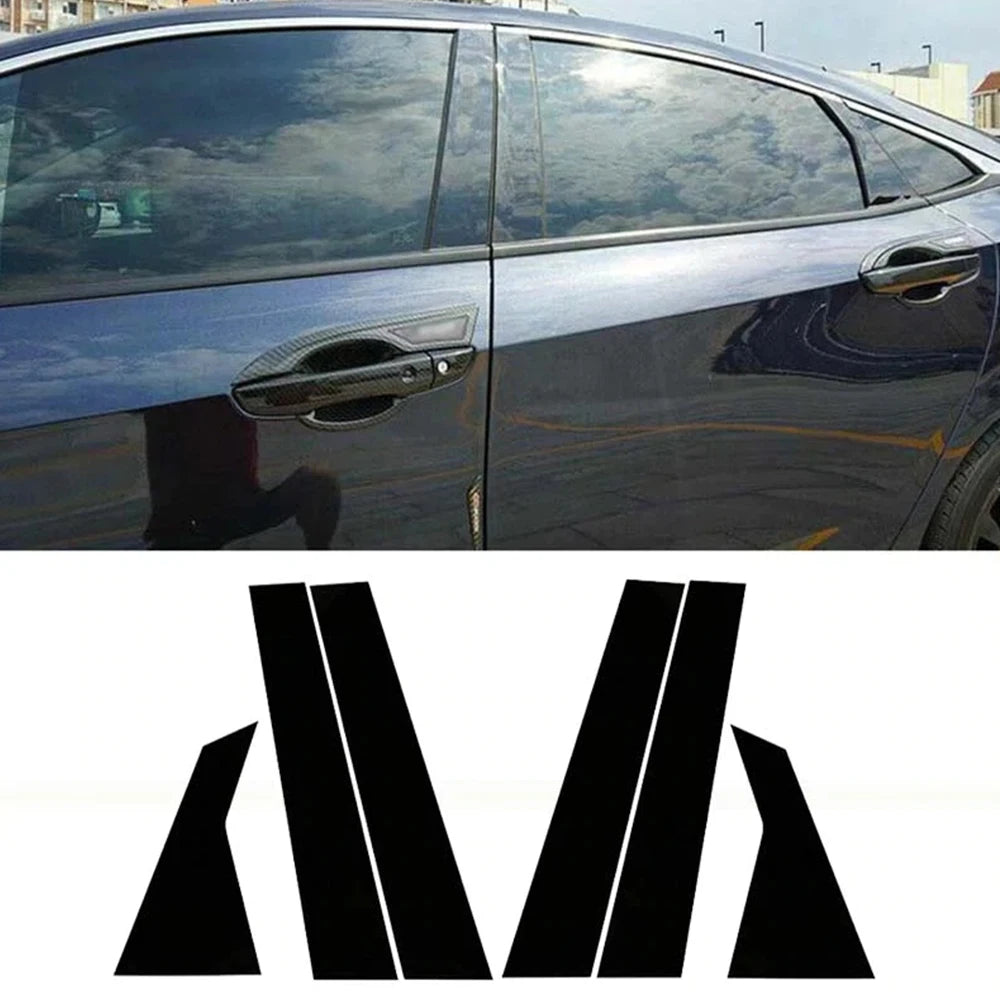 Glänzende schwarze Türpfostenverkleidungen für einen Honda Civic