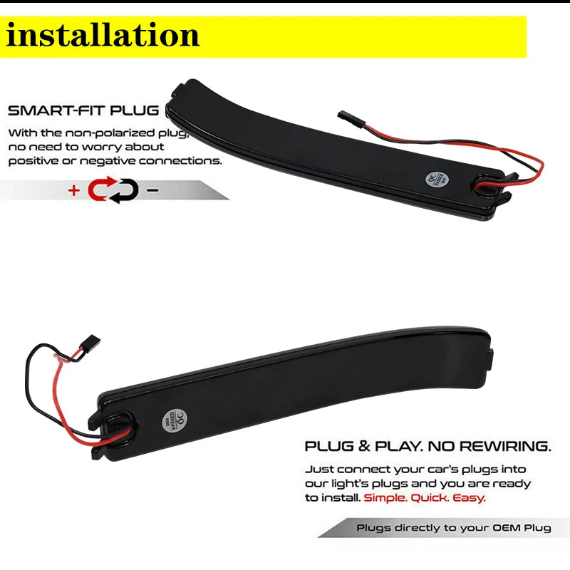 Black smart-fit plug for LED side mirror marker lights, designed for plug and play installation.