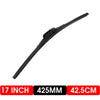 Black heavy-duty rubber windshield wiper blade with 17 inch or 425mm length.