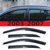Aftermarket window visor for Honda Accord covering the side windows of models manufactured between 2003 and 2007