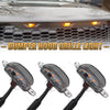 Close-up view of a bumper hood grille light kit for a truck, showing the LED light assembly.
