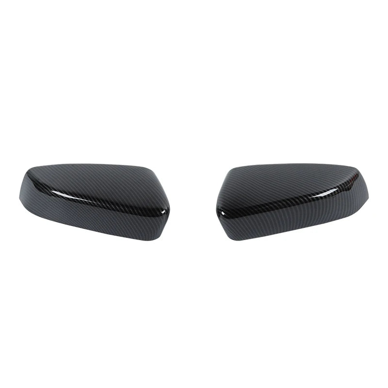 A pair of black ABS protection shell rearview mirror covers for a Ford Mustang, designed for 2009-2013 models.