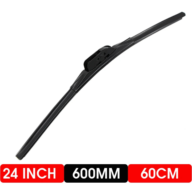 Black heavy-duty rubber windshield wiper blade with 24 inch and 600mm measurements